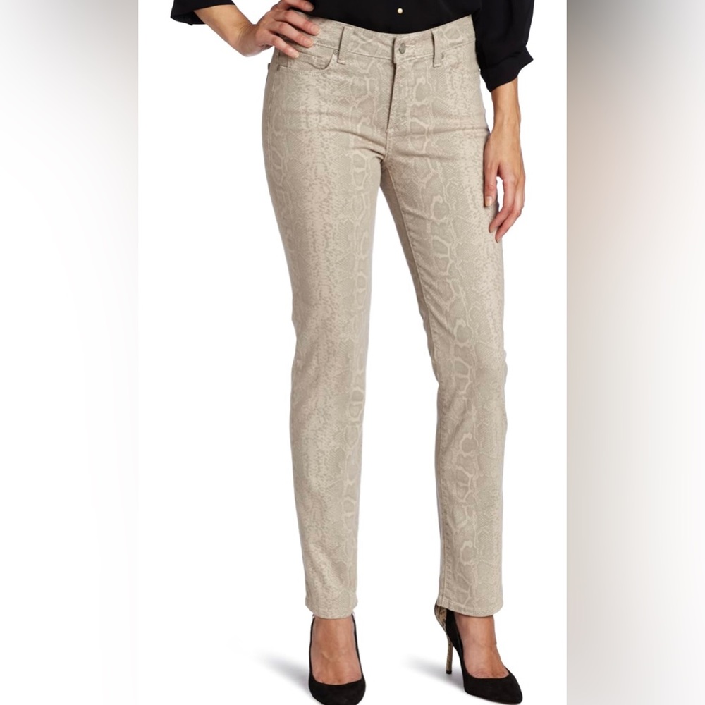 NYD Skinny Jeans Tan/Cream/Beige Snakeskin Print 4P